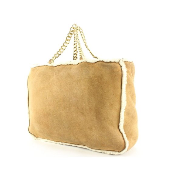 Chanel Brown Shearling Sheepskin Chain Tote GHW 4CAS0419 - Picture 12 of 12